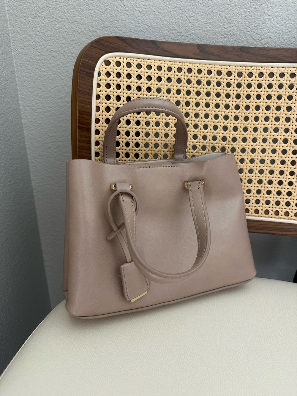 Mango Taupe Crossbody Tote Bag